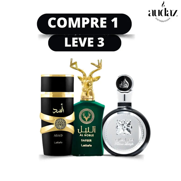 PROMOÇÃO COMPRE 1 LEVE 3 - Assad Lattafa, AL Noble Ameer e Lattafa Fakhar - Queima de Estoque - 100ml Cada
