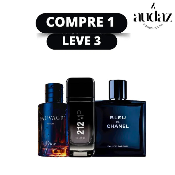 PROMOÇÃO COMPRE 1 LEVE 3-  Sauvage dior, 212 Vip Black e Bleu de Chanel - 🔥- 100ml Cada -ÚLTIMAS  UNIDADES